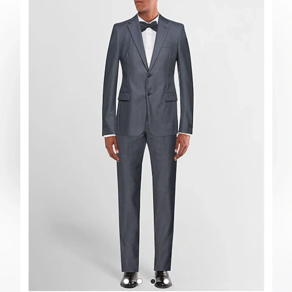 Prada Suit Men Grey Drop 8 100% Wool 54L
